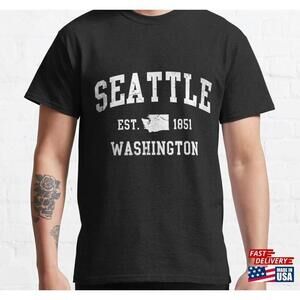 Sports Retro Seattle Washington Wa Men Women Classic Tshirt Unisex
